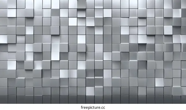 Abstract Geometric Grey Cubic Wall Design