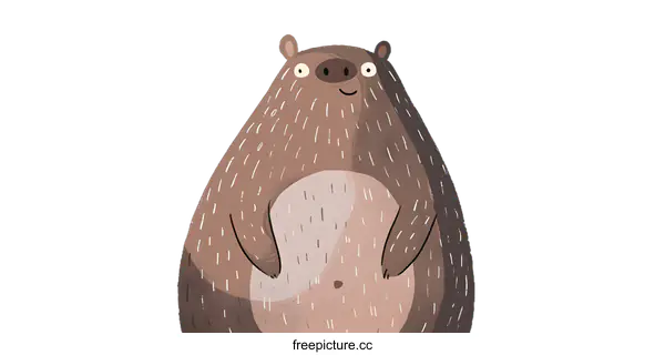 [Transparent Background PNG]Cute Cartoon Illustration of a Brown Bear