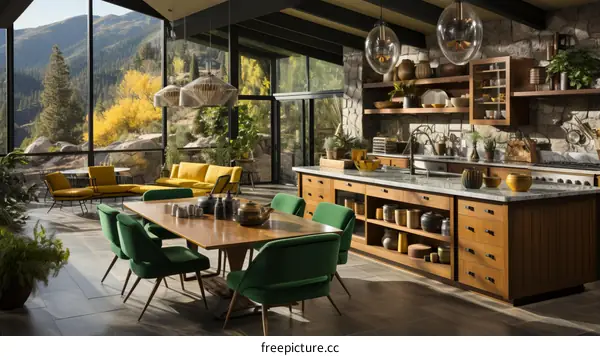 Mountain View Kitchen and Dining Room