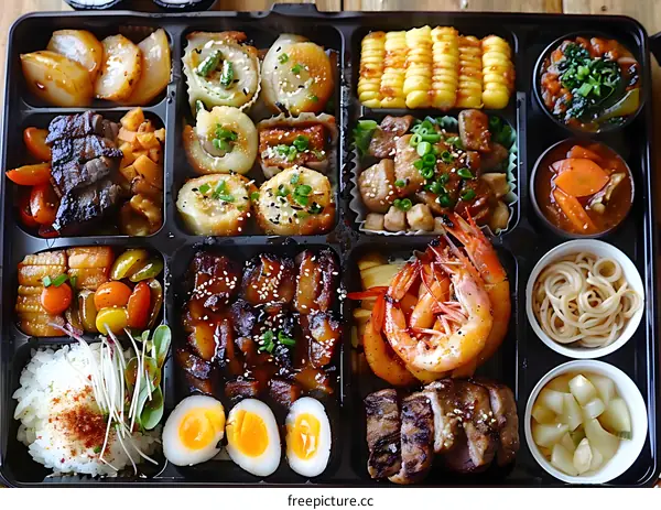 A delicious and healthy Korean meal with a variety of dishes