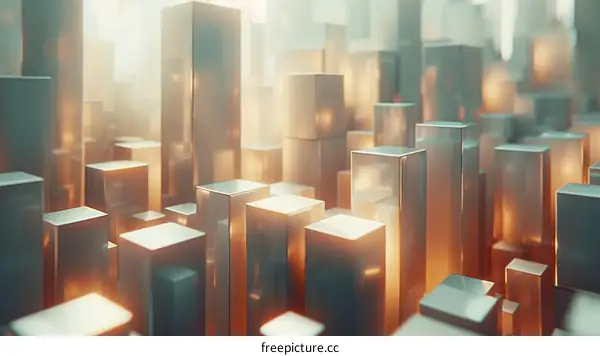Futuristic Cityscape with Glowing Skyscrapers
