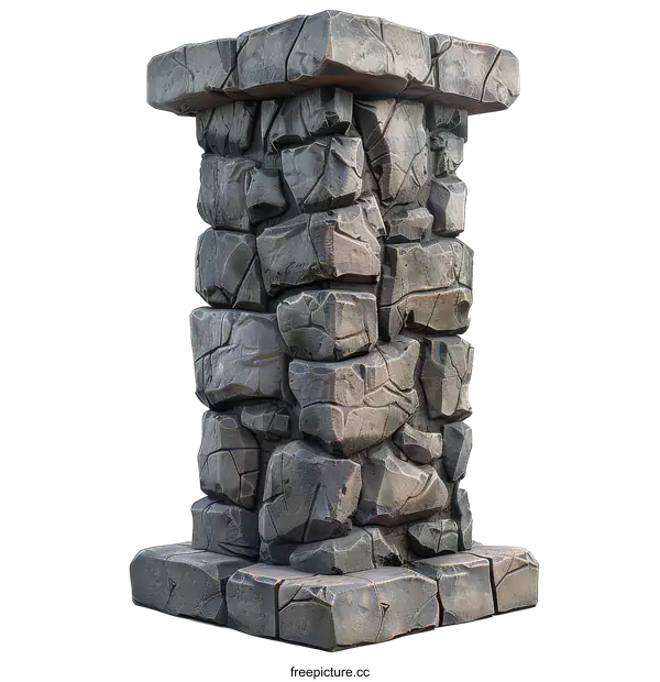 [Transparent Background PNG]Stone Pillar Isolated On transparent background
