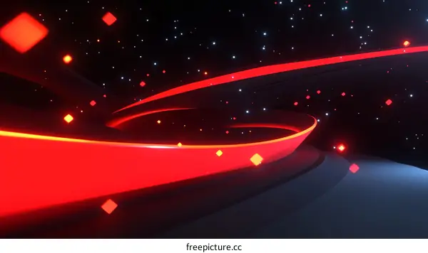 Abstract Neon Space Tunnel Design