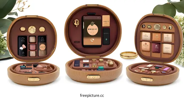 Luxury Wooden Gift Box with Various Compartments for Jewelry, Cosmetics and Accessories