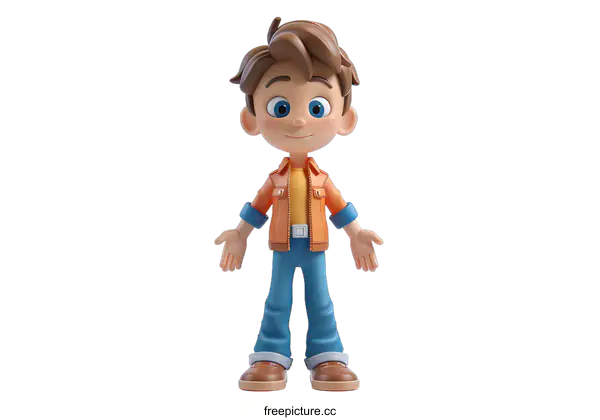 [Transparent Background PNG]3d cartoon character of a boy