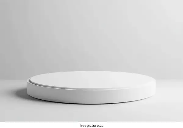 White Round Display Podium Mockup
