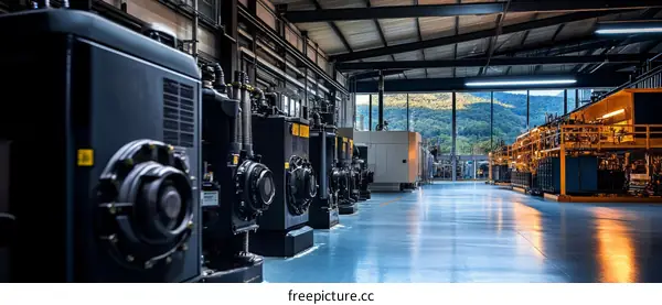 Industrial Machinery Facility Interior View