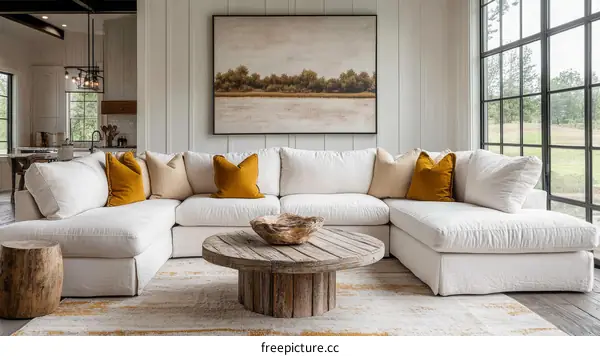 Modern Farmhouse Living Room with Sectional Sofa