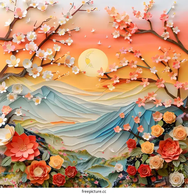 Paper Flowers and Mountains