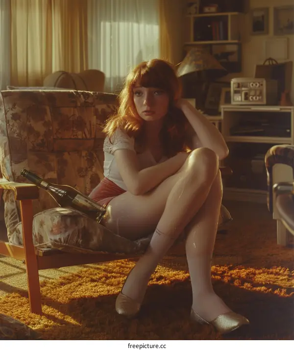 Portrait of a young woman sitting in a chair