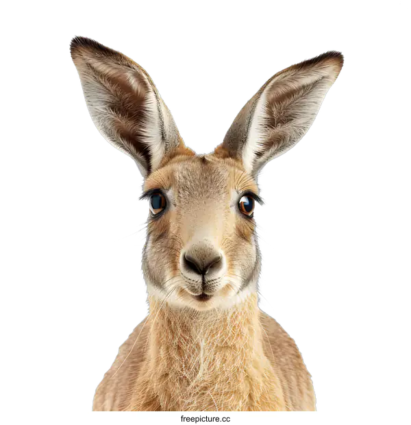 [Transparent Background PNG]Close Up of a Kangaroo with Big Ears