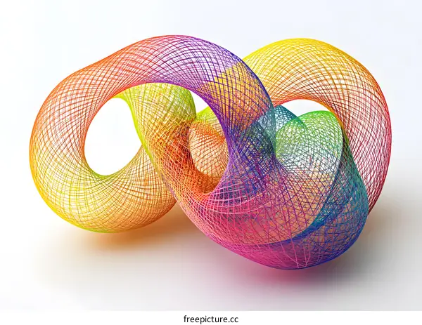 Abstract Colorful 3D Wireframe Design