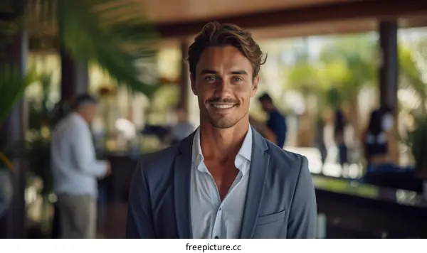 Portrait of a young professional man in a suit smiling