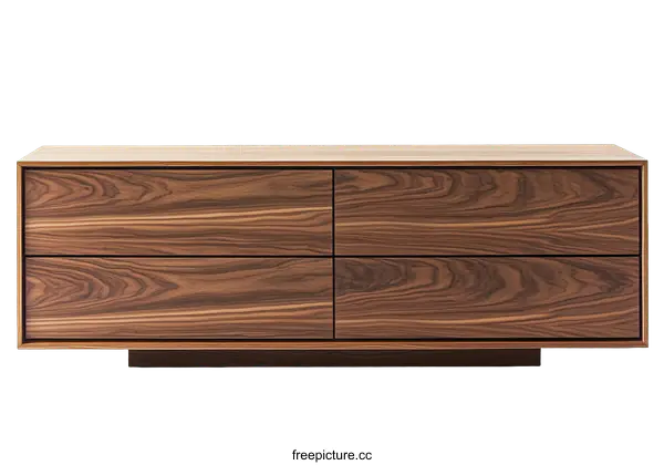 [Transparent Background PNG]Modern Wooden Chest of Drawers with Four Drawers