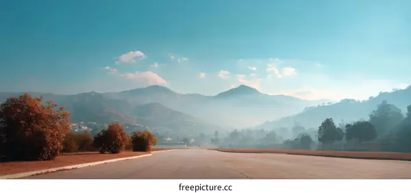 Misty Mountain Road in Autumn
