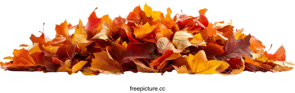 [Transparent Background PNG]Autumn Leaves Pile on White Background