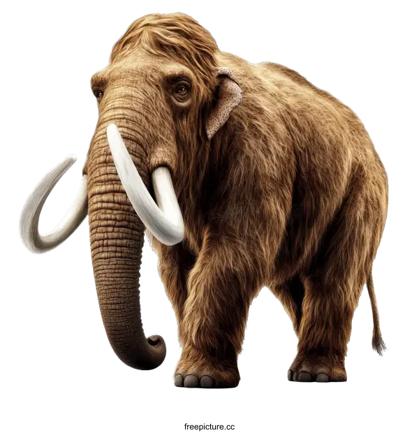 [Transparent Background PNG]Woolly Mammoth Illustration on White Background