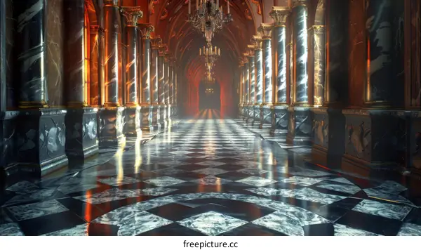 A Luxurious Marble Hallway