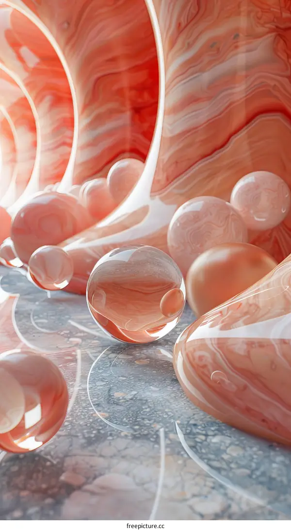 Abstract Geometric Forms in Coral Tones