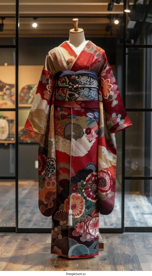 A kimono with a floral pattern