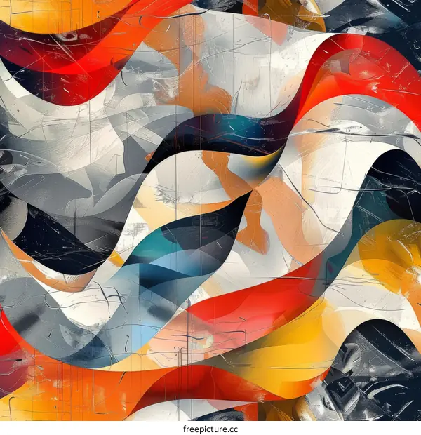 Abstract painting of geometric shapes
