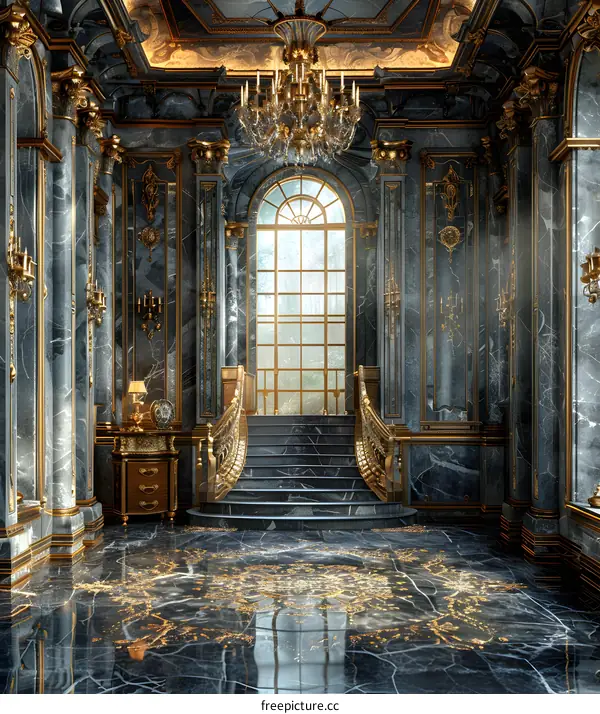 Staircase in a Grand Hall