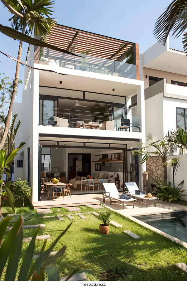 Modern Two Story Home with Pool and Patio