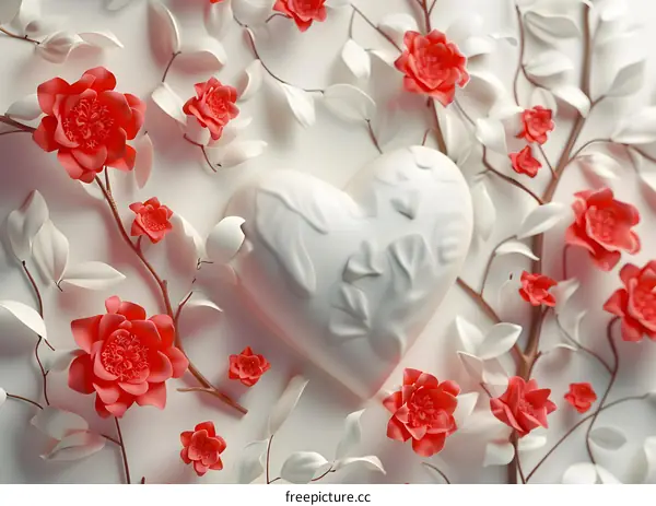 Embossed flowers and hearts