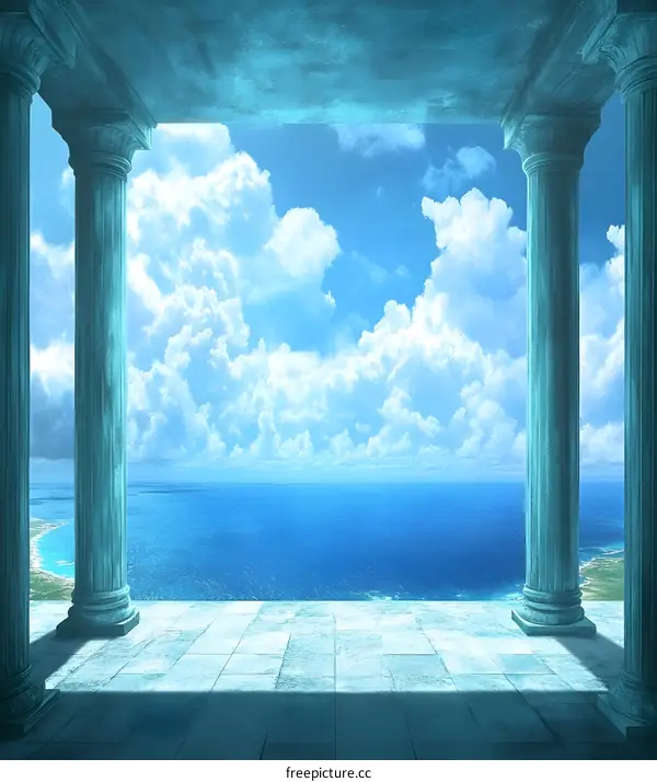 Sky View From Ancient Greek Columns