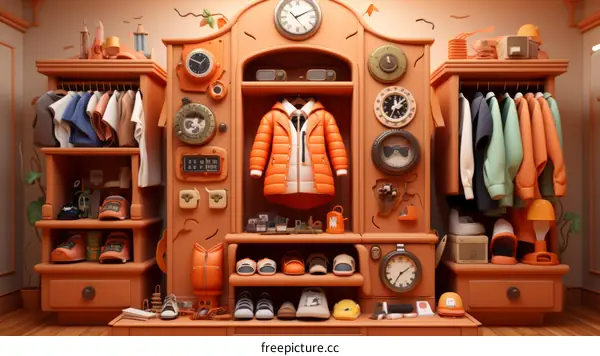 A virtual closet with a lot of clothes and accessories in it