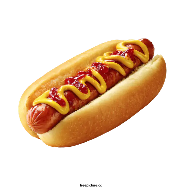 [Transparent Background PNG]Delicious Hot Dog with Mustard and Relish