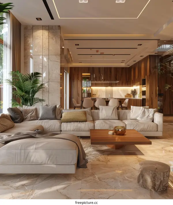 Minimalist Living Room with Greenery