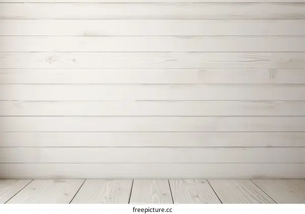 Whitewashed wooden wall and floor background