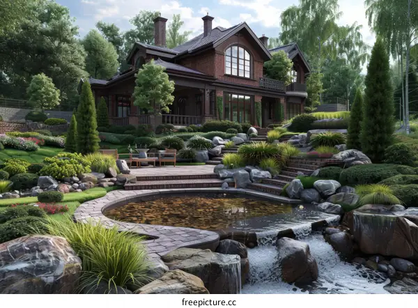 Stunning Luxury Villa with Expansive Garden and Tranquil Pond