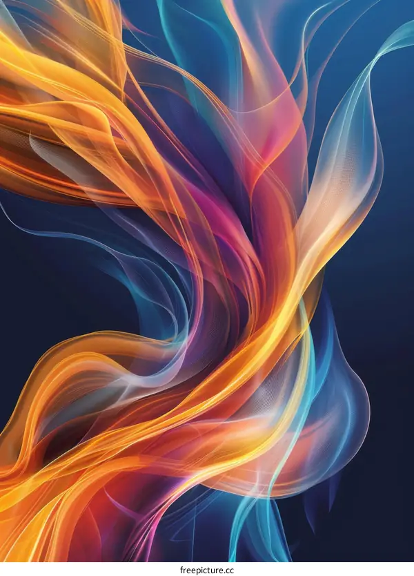 Abstract Colorful Flowing Lines Design