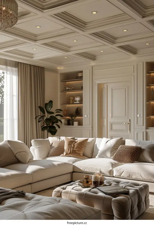 Bright and Airy Living Room with Neutral Color Palette