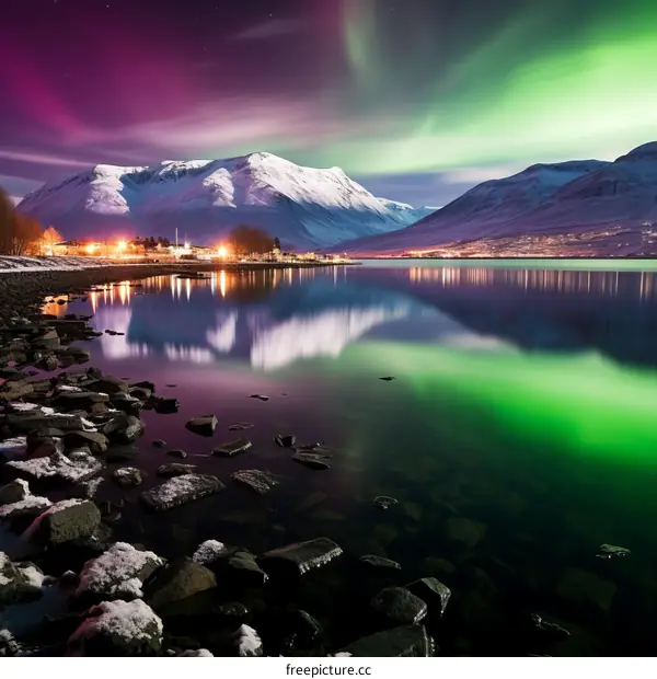 Aurora Borealis Landscape