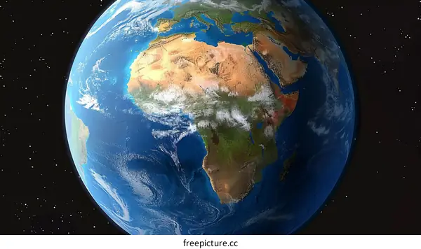 Planet Earth with focus on Africa