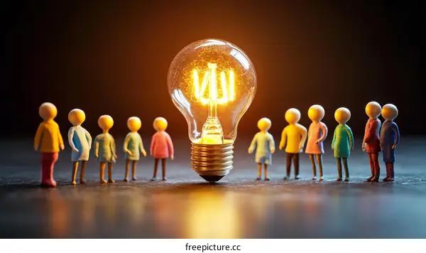 Tiny Figures Aligned with a Bright Idea