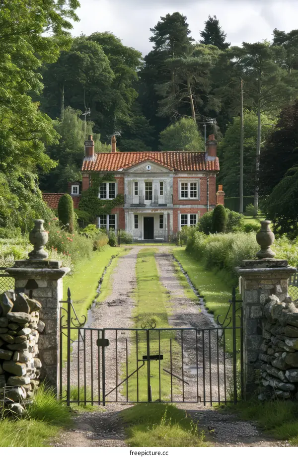 Grand Country House with Long Driveway