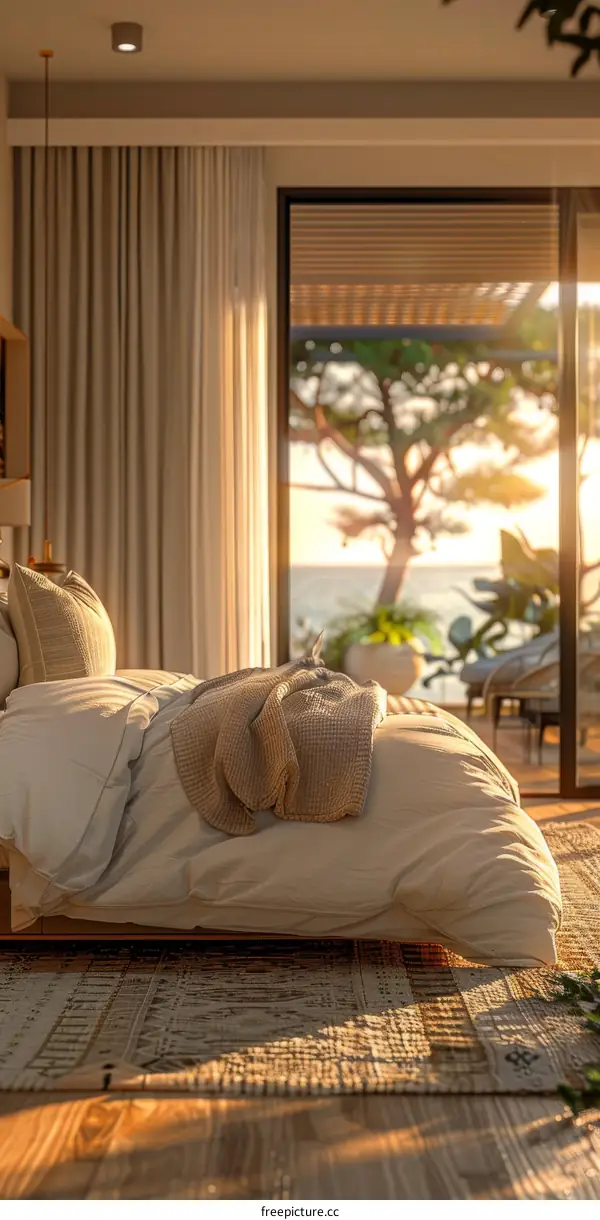 Coastal Bedroom Interior Design Illustration