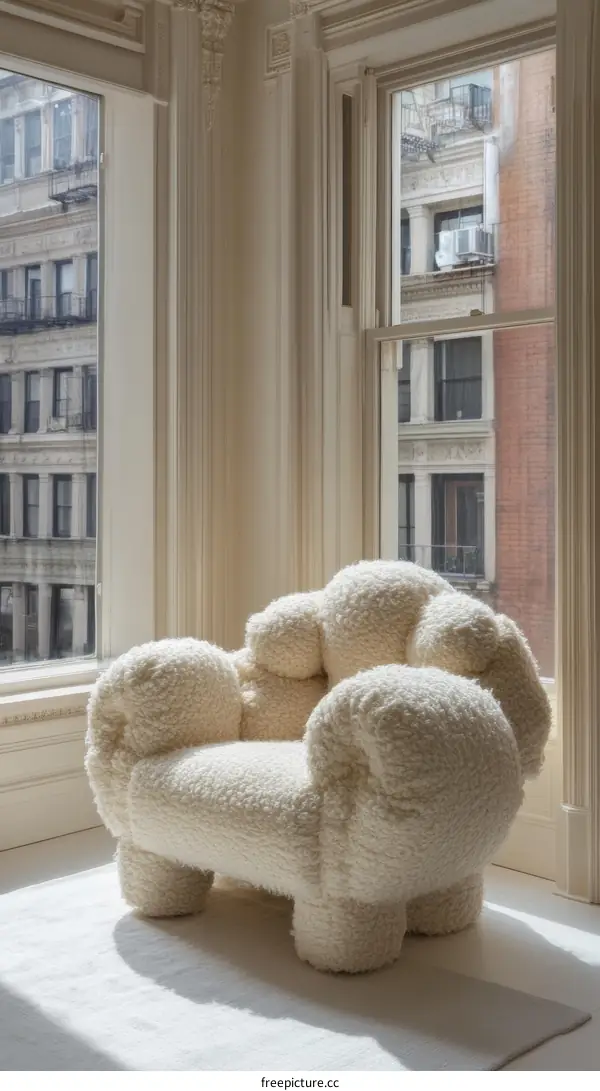 Creamy Sheepskin Chair in a Stylish Interior