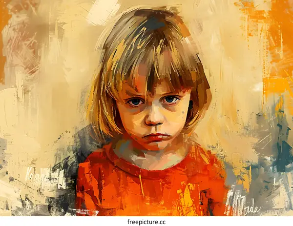 portrait of a sad looking girl with blonde hair