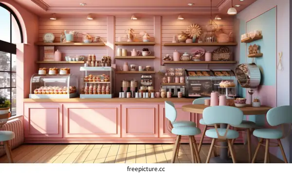 Pink Pastel Bakery Shop Interior Design