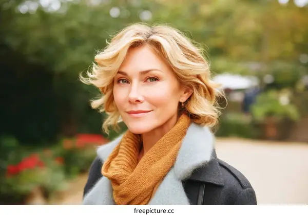 Portrait of a Woman in Autumn Park
