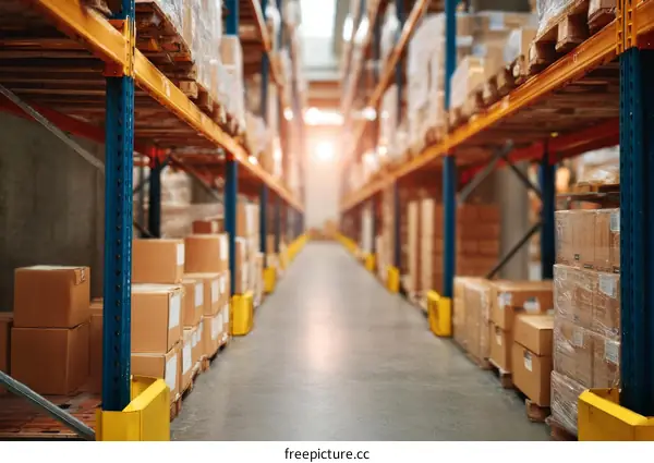 Warehouse Storage Full of Cardboard Boxes