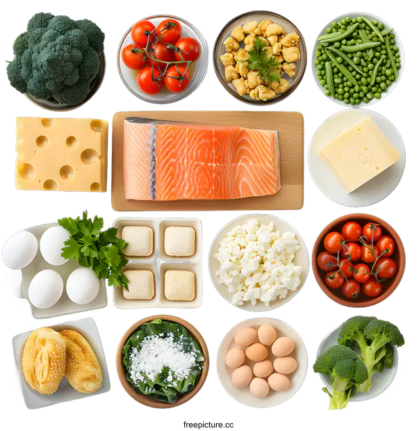 [Transparent Background PNG]Healthy Food Ingredients  Isolated On White Background