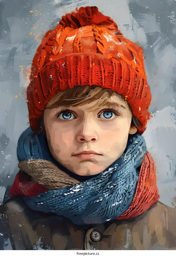 Portrait of a boy in a red hat