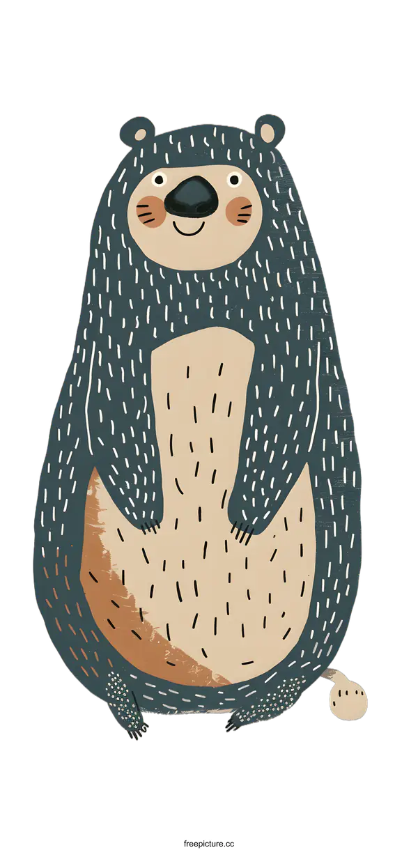 [Transparent Background PNG]Cute Cartoon Illustration of a Bear