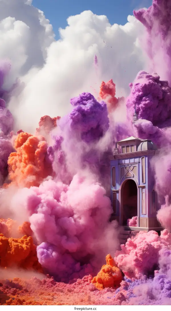 Colorful Powder Explosion in Abandoned Palace